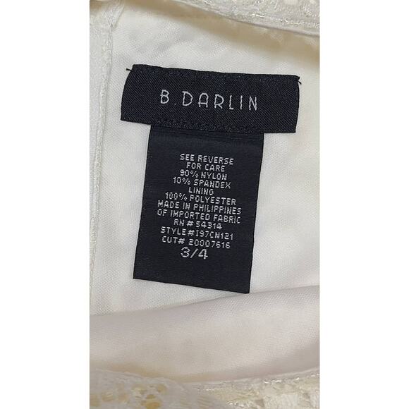 B Darlin Off white lace cold shoulder fit and flare dress women's 3/4 NWT - Picture 7 of 8
